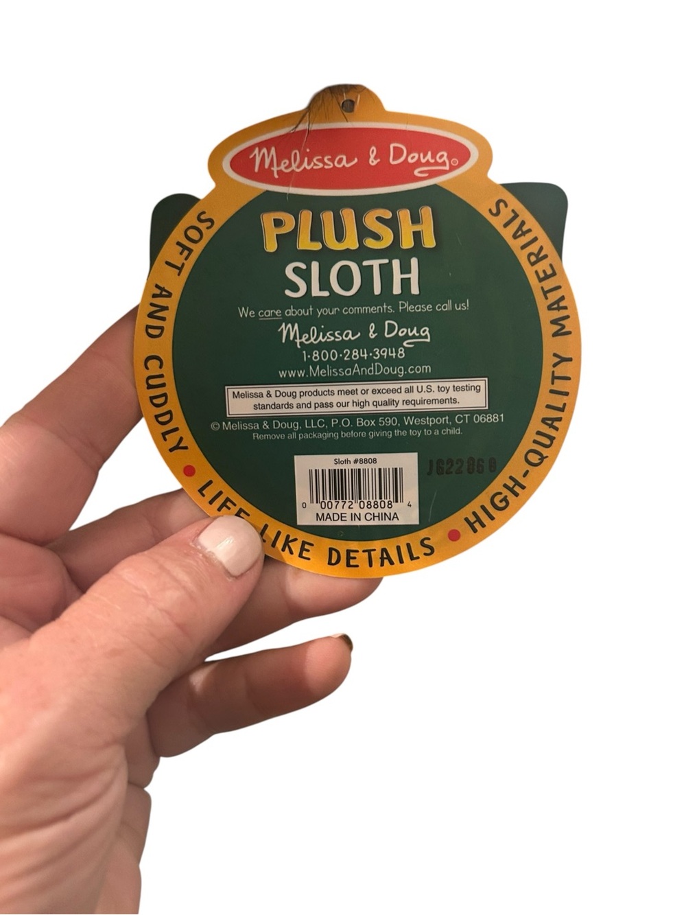 Plush Sloth Tag - Picture 3 of 3